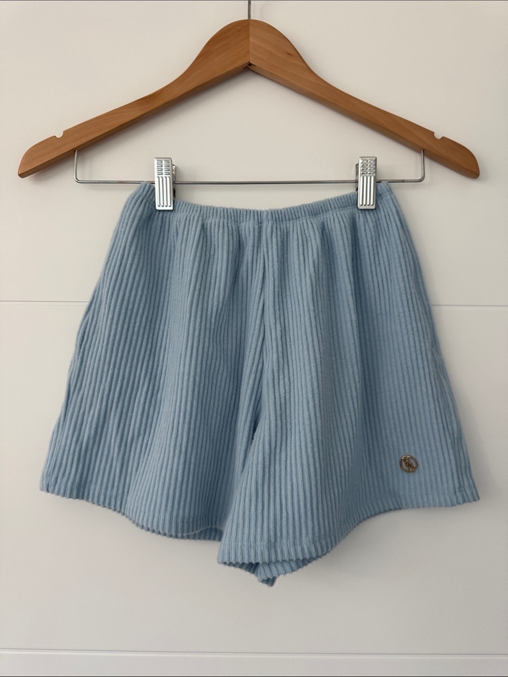 YoungLA Ribbed High-Waist Shorts in Blue Size XS Like New